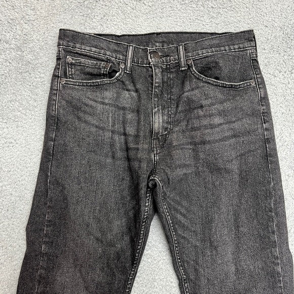 Levis 505 Jeans Mens 34x32 Gray Black Wash Straight Leg Denim Classic Fit Formal - Picture 2 of 11